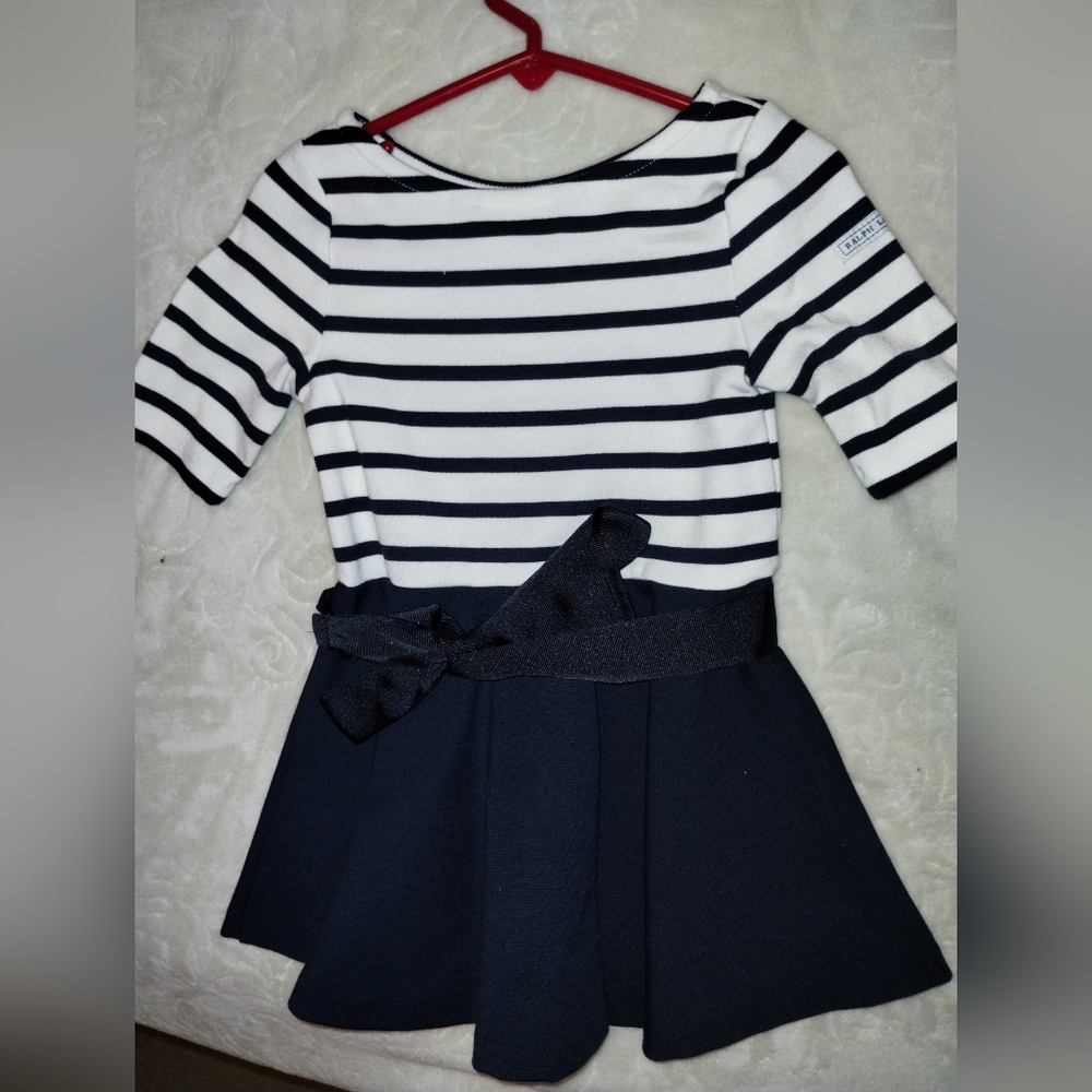 Polo by Ralph Lauren Black and White Fit and Flare Dress